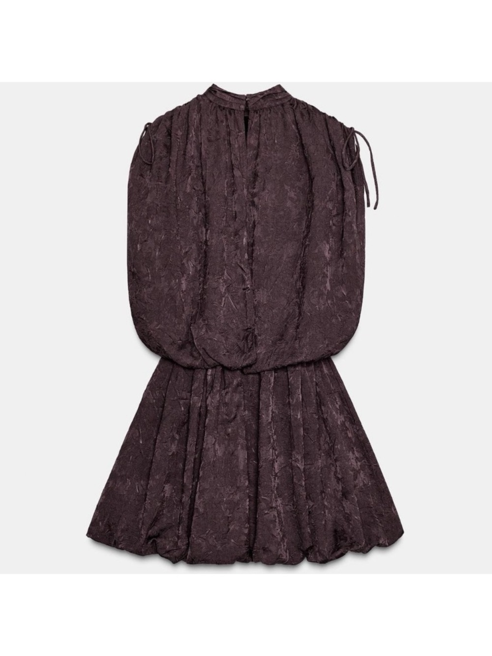 New ZARA Jacquard Bubble Hem Mini Dress